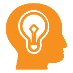 COVID-19 Testing Toolkit testing services icon with a lightbulb inside brain